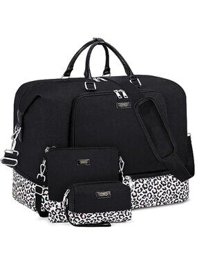3PCS Women's Large Travel Duffel Bag with Shoe Compartment